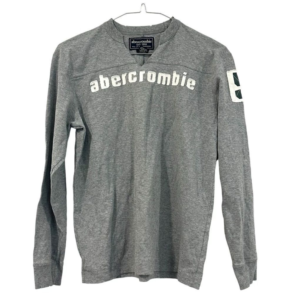Gray Abercrombie Kids‎ Pullover Sweatshirt Size Large Distressed Leisure Comfort